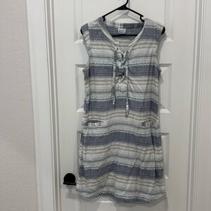 Columbia. Medium Dress.  Blues/white. With pockets.